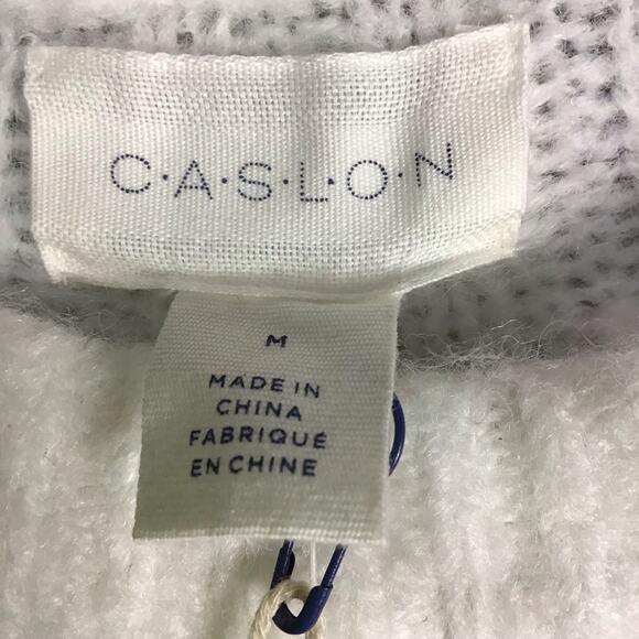 Caslon Women’s Cream Rib Yoke Pullover Sweater Long Sleeve Size Medium NWT - Picture 11 of 14